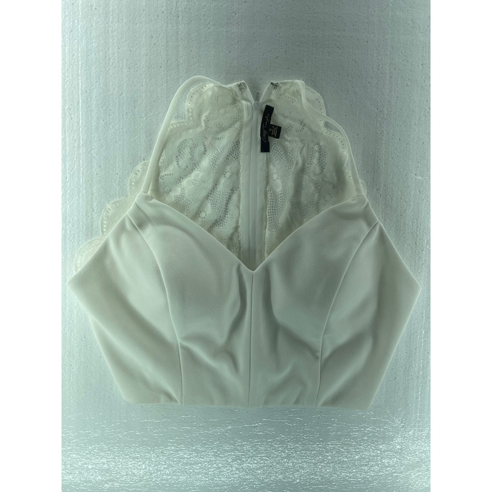 City Triangles Lace Halter‎ Top Sleeveless Party Cocktail White Size 9